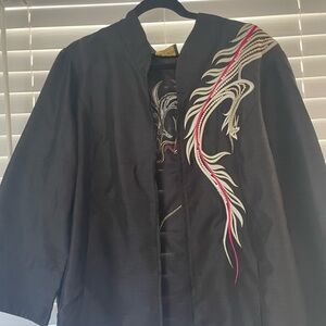 Vintage Bob Mackie wearable artdragon embellished black jacket
